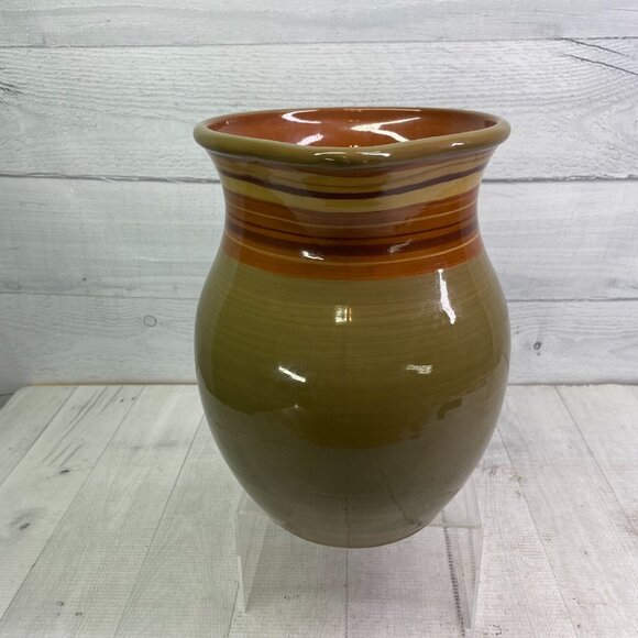 Raymond Waites Certified Intl RONDO Brown Rust Yellow 128oz Beverage Pitcher - Picture 3 of 16